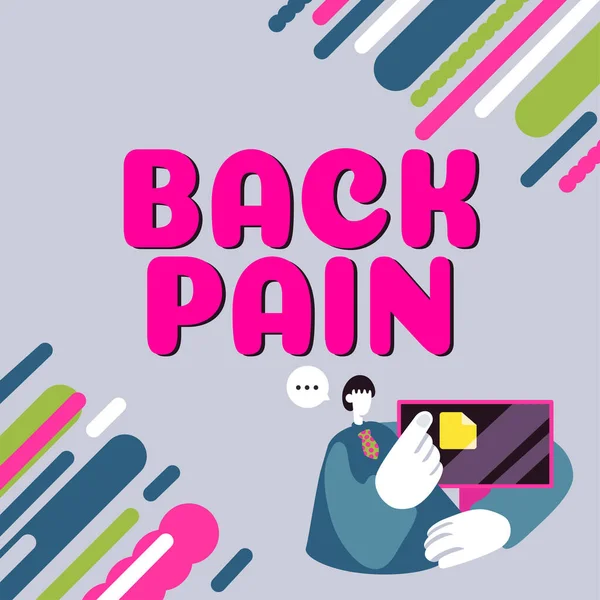 Conceptual Display Back Pain Internet Concept Soreness Bones Felt Lower — Stockfoto