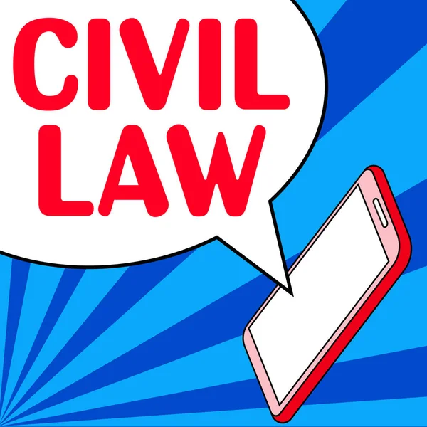 Conceptual Display Civil Law Business Approach Law Concerned Private Relations — Stok fotoğraf