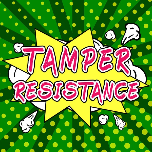 Text Bildtext Som Presenterar Tamper Resistance Business Overview Resilent Till — Stockfoto