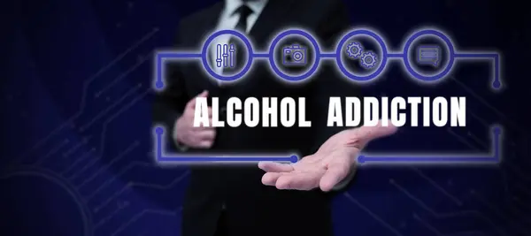 Text Caption Presenting Alcohol Addiction Business Showcase Characterized Frequent Excessive — Fotografia de Stock