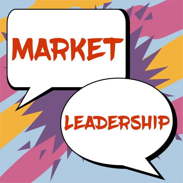 Text Sign Showing Market Leadership Business Approach Company Selling Largest — Zdjęcie stockowe