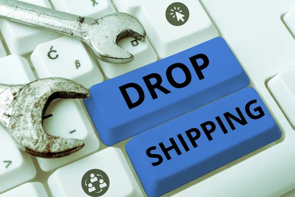 Conceptual Caption Drop Shipping Visión General Del Negocio Para Enviar —  Fotos de Stock