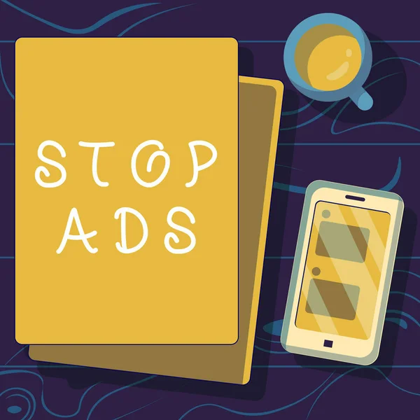 Text Showing Inspiration Stop Ads Concept Meaning Program Remove Different — Fotografia de Stock