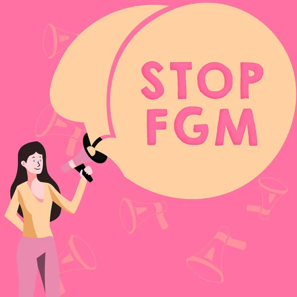 Sign Displaying Stop Fgm Business Showcase Put End Female Genital — Zdjęcie stockowe
