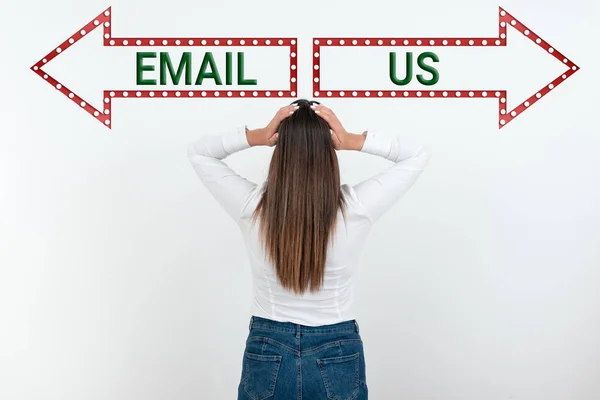 Conceptual Display Email Business Idea Sending Commercial Message Group People —  Fotos de Stock