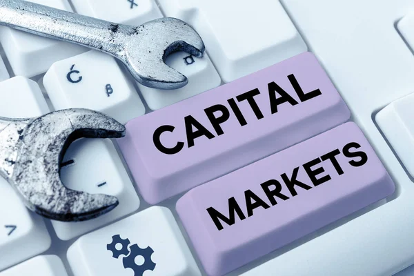 Handwriting Text Capital Markets Internet Concept Allow Businesses Raise Funds — Φωτογραφία Αρχείου