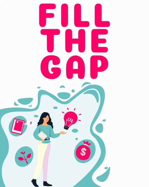Conceptual Caption Fill Gap Business Overview Put Missing Part Its — Stok fotoğraf