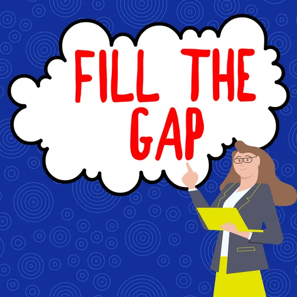 Text Sign Showing Fill Gap Business Idea Put Missing Part — Φωτογραφία Αρχείου