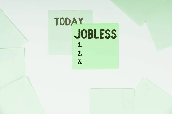 Handwriting Text Jobless Internet Concept Unemployed Person Looking Work Recruitment — Foto de Stock
