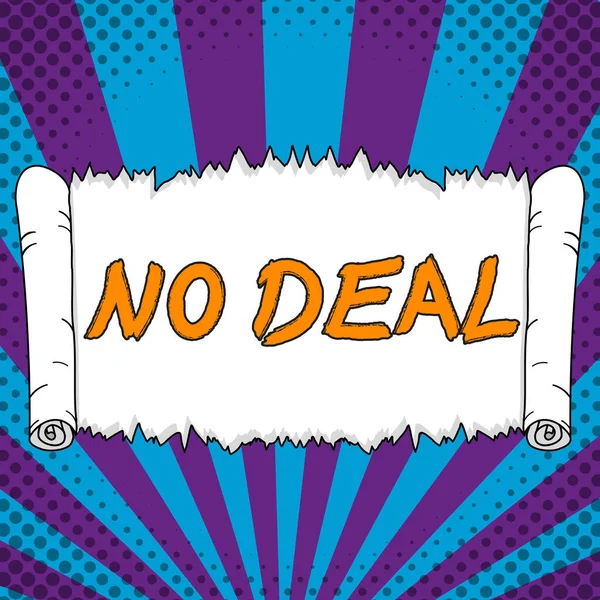 Sign Displaying Deal Word Negative Result Agreement Arrangement Business — Photo