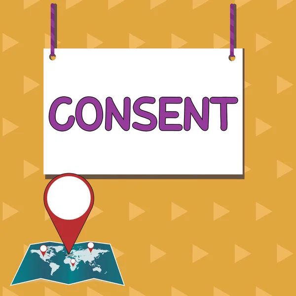 Writing Displaying Text Consent Business Idea General Agreement Particular Subject — Fotografia de Stock