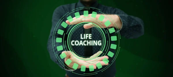 Tekenen Weergeven Van Life Coaching Conceptuele Foto Verbetert Levens Door — Stockfoto