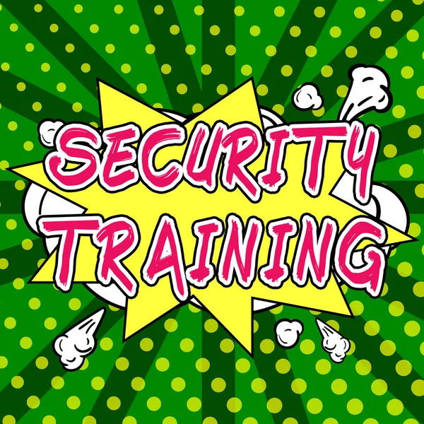 Handwriting text Security Training, Word Written on providing security awareness training for end users