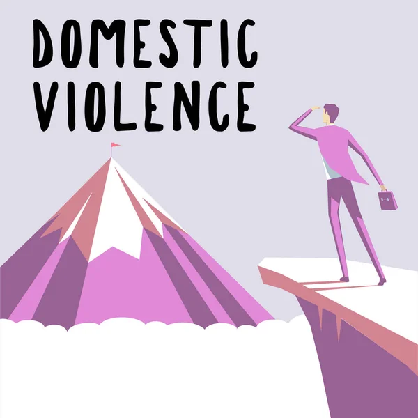 Handwriting Text Domestic Violence Word Written Violent Abusive Behavior Directed — Foto de Stock