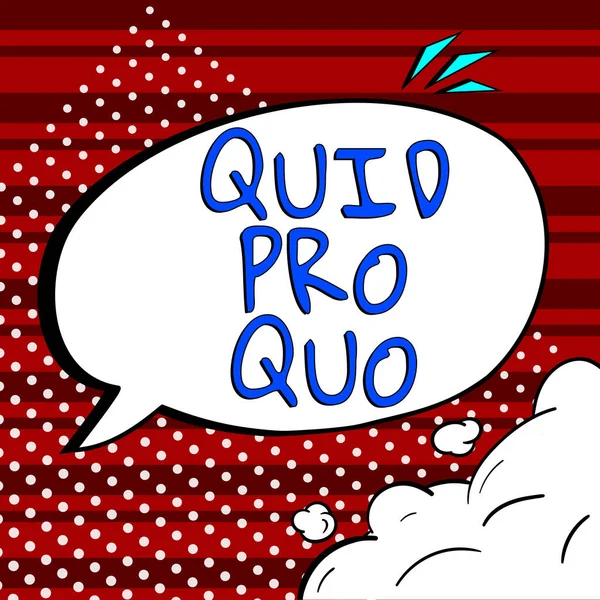 概念的なキャプション Quid Pro Quo Business概要何かの見返りとして付与または期待される好意または利点 — ストック写真
