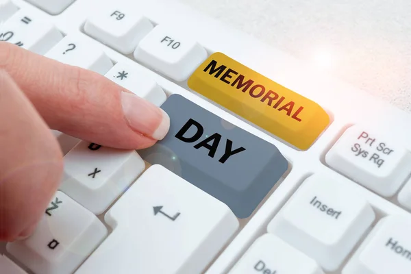 Writing Displaying Text Memorial Day Internet Concept Honor Remembering Those — Stock Photo, Image