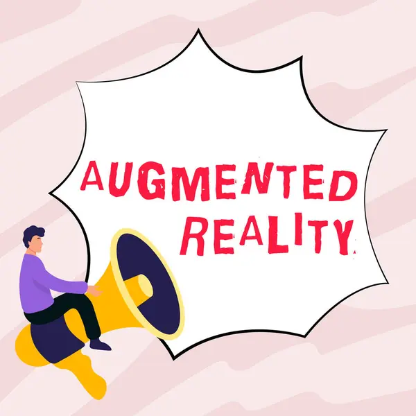 Text Caption Presenting Augmented Reality Business Overview Technology Imposes Computer — Stok fotoğraf