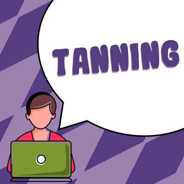 Text Som Visar Inspiration Tanning Business Visa Upp Naturlig Mörkfärgning — Stockfoto