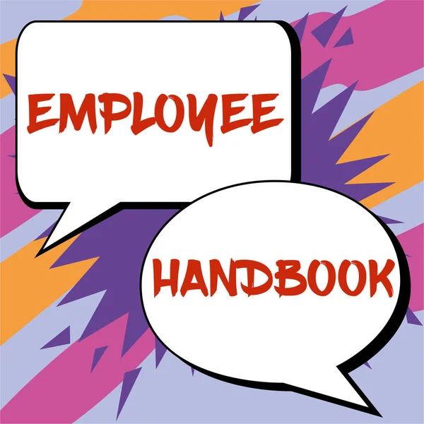 Inspiration Showing Sign Employee Handbook Business Approach Document Contains Operating — Stok fotoğraf