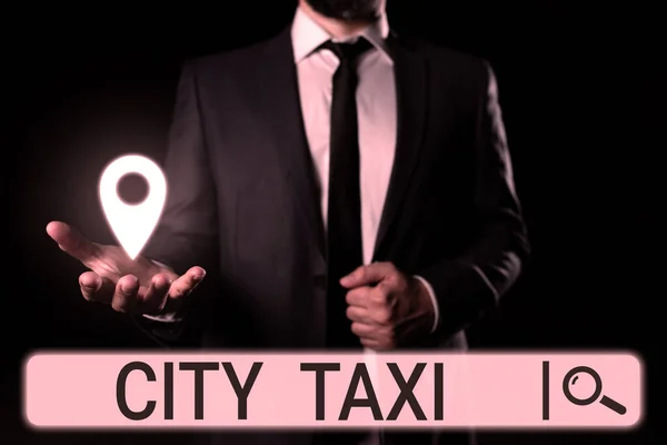 Handwriting Text City Taxi Concept Meaning Type Vehicle Hire Driver — Foto Stock