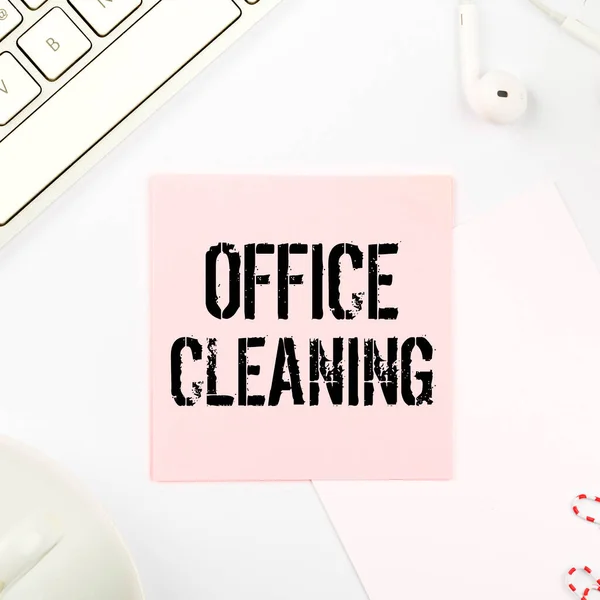 Text Caption Presenting Office Cleaning Business Idea Action Process Cleaning — Foto Stock