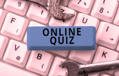 El yazısı işareti Online Quiz, Internet Concept oyunu veya internette yayınlanan bir zihin sporu