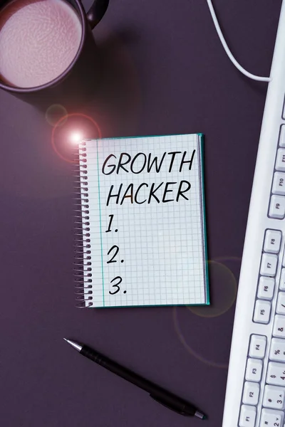 Conceptual Caption Growth Hacker Word Generally Acquire Many Users Customers — Stockfoto