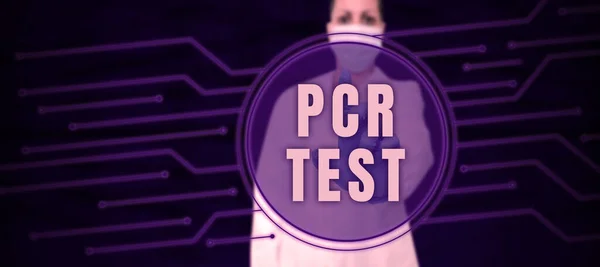 Текстовий Підпис Представляє Pcr Test Інтернет Концепція Якісного Виявлення Вірусного — стокове фото