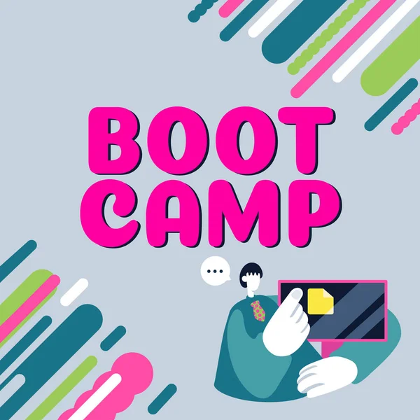 Inspiration Showing Sign Boot Camp Business Idea Military Training Camp — Stockfoto