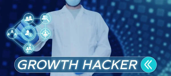 Text Sign Showing Growth Hacker Word Written Generally Acquire Many — 스톡 사진