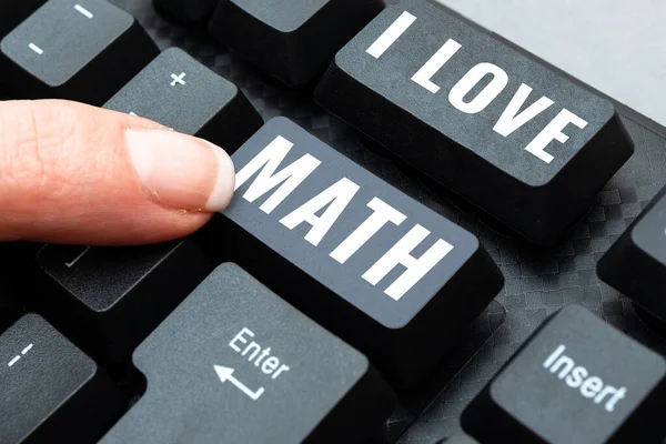 Conceptual Caption Love Math Business Showcase Lot Doing Calculations Mathematics — Stok fotoğraf
