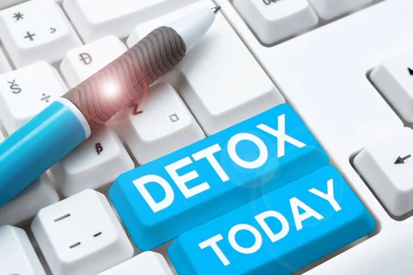 Conceptual Caption Detox Word Moment Diet Nutrition Health Addiction Treatment — Foto de Stock