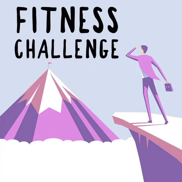 Conceptual Caption Fitness Challenge Business Showcase Condition Being Physically Fit — Zdjęcie stockowe
