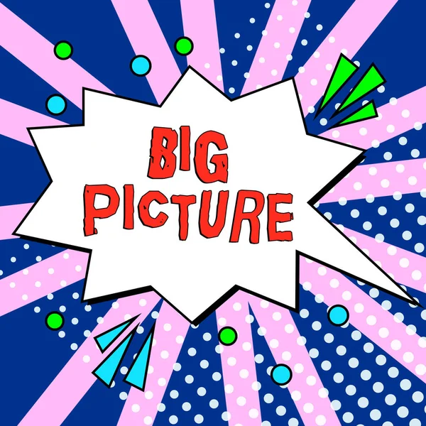 Text Showing Inspiration Big Picture Business Idea Most Important Facts —  Fotos de Stock