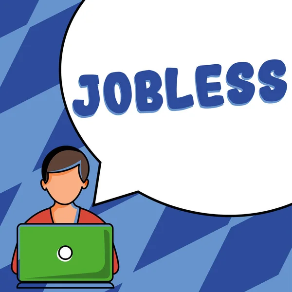 Inspiration Showing Sign Jobless Word Written Unemployed Person Looking Work — Stockfoto