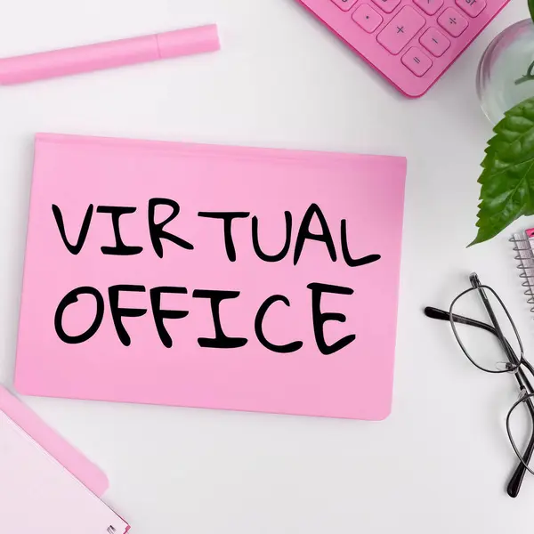 Writing Displaying Text Virtual Office Business Idea Mobile Work Environment — Foto Stock