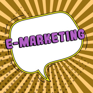 Writing displaying text E Marketing, Business showcase business that sells product or service electronically