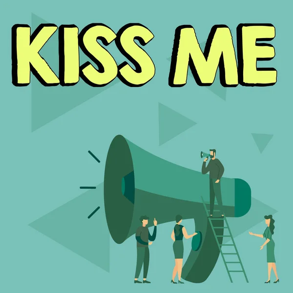 Conceptual Display Kiss Business Overview Informally Request Touch Lips Your — Stock Fotó
