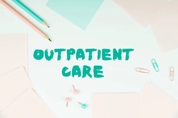 Sign Displaying Outpatient Care Concept Meaning Final Result Something How — Foto Stock
