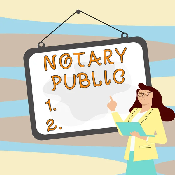Handwriting Text Notary Public Concept Meaning Legality Documentation Authorization Certification — Stockfoto