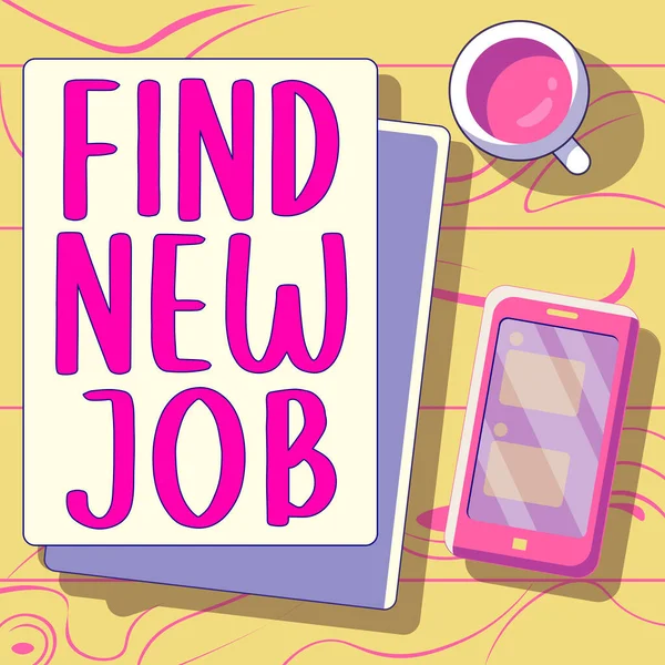 Text Caption Presenting Find New Job Business Showcase Searching New — Zdjęcie stockowe