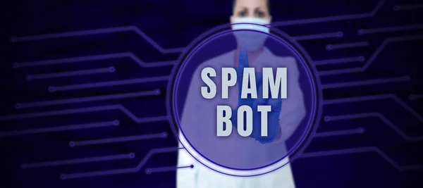 Написання Тексту Spam Bot Бізнес Підходити Автономна Програма Інтернеті Яка — стокове фото