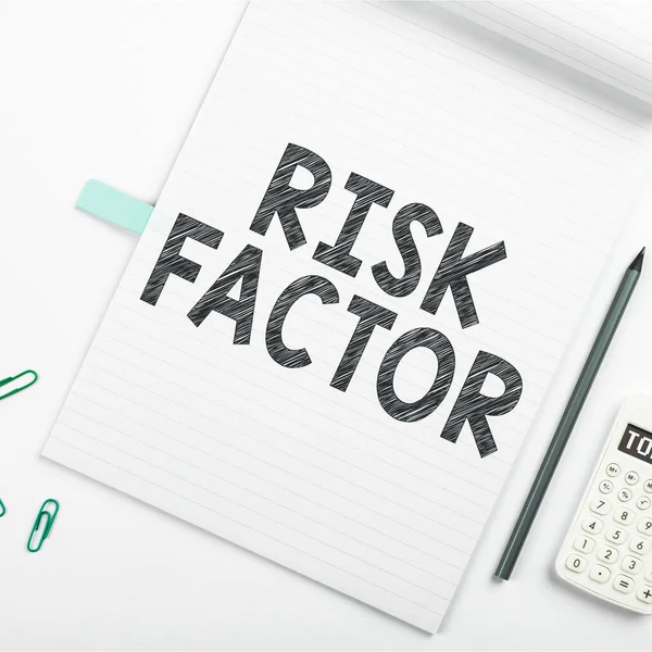 Text caption presenting Risk Factor, Conceptual photo Something that rises the chance of a person developing a disease