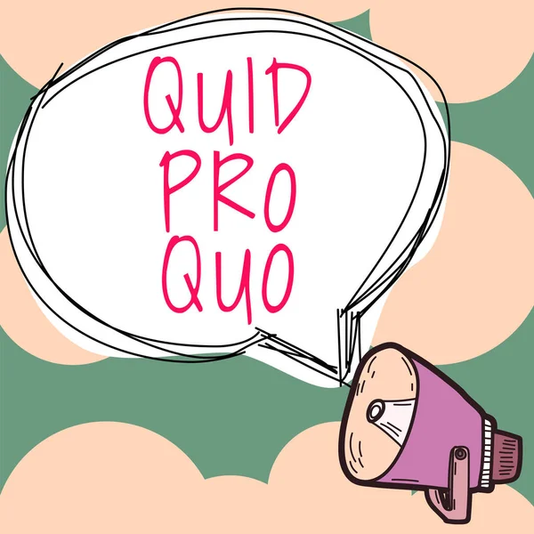 Text Showing Inspiration Quid Pro Quo Concept Meaning Favor Advantage — Foto de Stock
