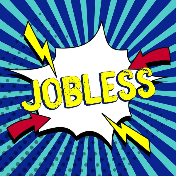 Conceptual Caption Jobless Business Concept Unemployed Person Looking Work Recruitment — Foto de Stock