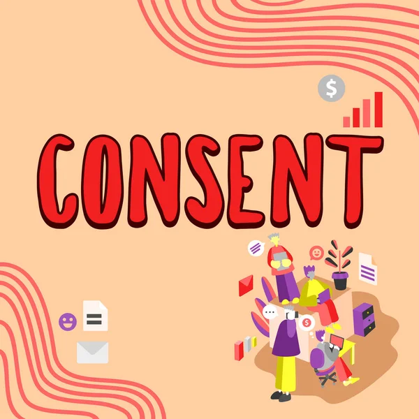 Conceptual Caption Consent Conceptual Photo General Agreement Particular Subject Event — Φωτογραφία Αρχείου