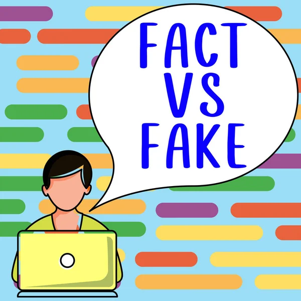 Conceptual Caption Fact Fake Word True False Doubt Something Real —  Fotos de Stock