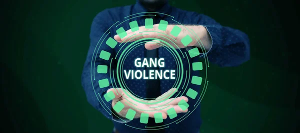 Texto Inspirador Gang Violence Concept Meaning Infringence Laws Caused Group — Fotografia de Stock