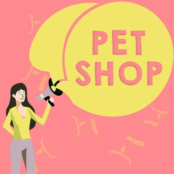 Ручной Знак Pet Shop Бизнес Подход Розничный Бизнес Который Продает — стоковое фото