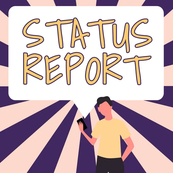 Inspiracja Ukazująca Status Znaku Raport Pomysł Biznes Aktualizacja Podsumowanie Sytuacji — Zdjęcie stockowe